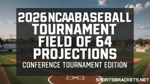 Campo de partidos de béisbol de la NCAA 2026 de 64 proyecciones: edición de partidos de convención – Soportes de acciones deportivas