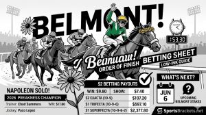 2026 Belmont Stakes imprimible Tener una hoja de apuestas: Cuadrícula de grupo de oficina con poca tinta, seguimiento de disciplina y probabilidades – Soportes deportivos