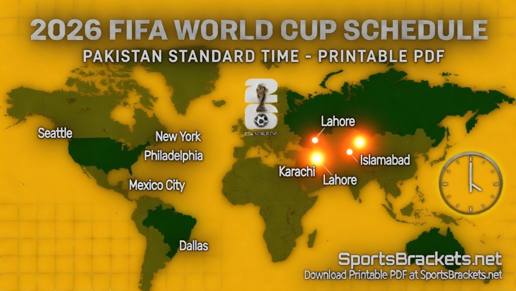 Agenda de la Copa Mundial 2026: PDF imprimible para Pakistan Popular Time (PKT) | DeportesSoportes
