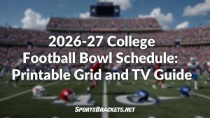 Agenda del College Soccer Bowl 2026-27: cuadrícula imprimible e información de TV – Soportes deportivos