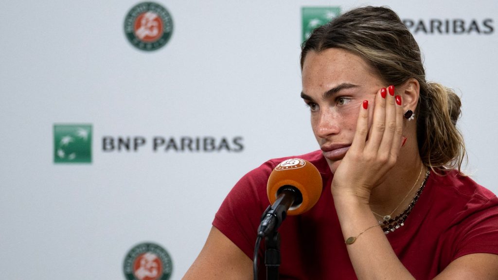 Origen francés: Aryna Sabalenka dice que “desea dejar el tenis” después de la caída de cuartos de final de Roland-Garros