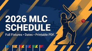 Calendario de críquet de la liga predominante de 2026 | Accesorios MLC, TV y PDF