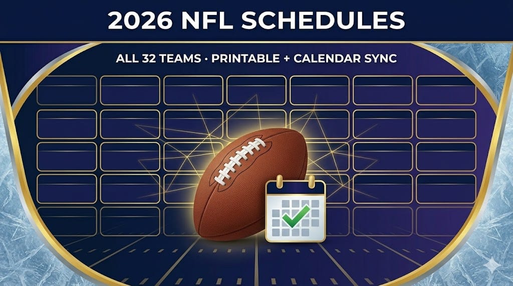 Horarios imprimibles de la NFL 2026: los 32 equipos, ahora con descargas del calendario (ICS) con un solo clic – Soportes deportivos