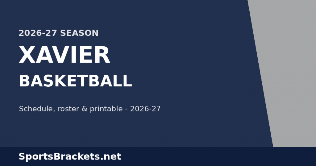 Calendario de baloncesto de Xavier 2026-27: fechas, lista, TV y PDF imprimible – Cuadros deportivos