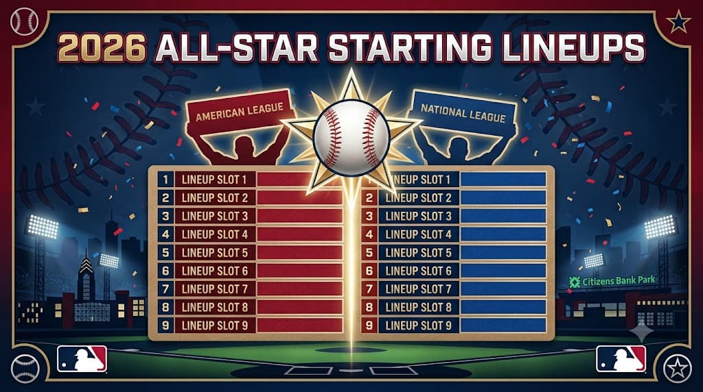 Alineaciones iniciales del Juego de Estrellas de la MLB 2026 (Bating Thunder imprimible)
