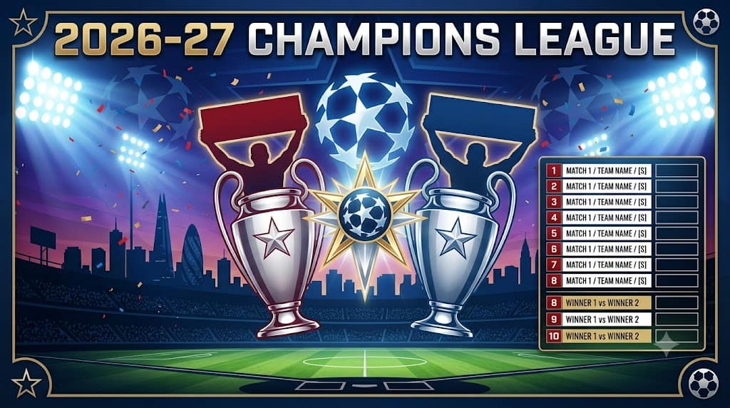 Liga de Campeones 2026-27: tabla de tiempos, diseño y cuadro imprimible