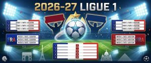 Calendario de la Ligue 1 2026-27: escritorio, equipo de golf y rastreador imprimible