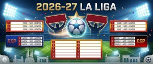 Agenda de La Liga 2026-27: tabla, clubes y rastreador imprimible