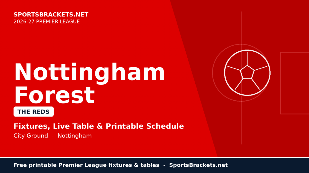 Calendario 2026-27 Nottingham Wooded Area: partidos y TV