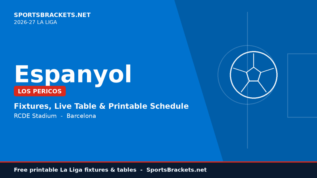 Agenda del Espanyol 2026-27: Calendario de La Liga y aprende la técnica para comparar