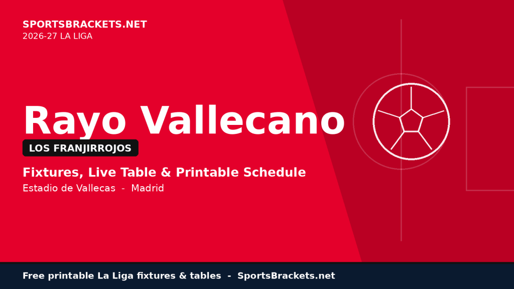 Calendario del Rayo Vallecano 2026-27: Calendario de La Liga y la fórmula correcta para echar un vistazo