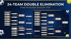 Cuadro de doble eliminación de 24 equipos: PDF para imprimir gratis – Cuadros deportivos