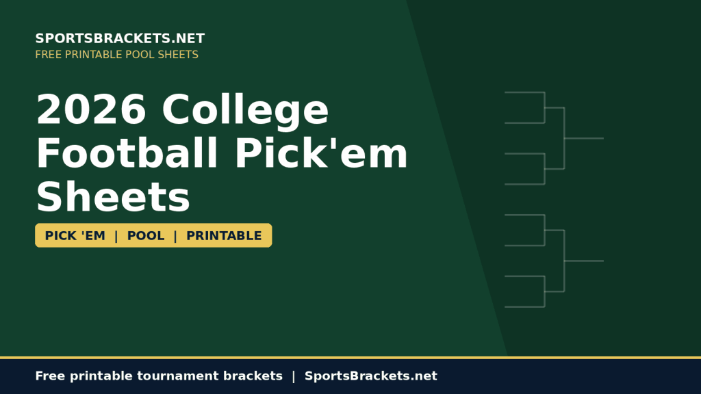 Hojas de Pick’em de fútbol americano universitario 2026: plantillas de piscinas para imprimir gratis – Soportes deportivos